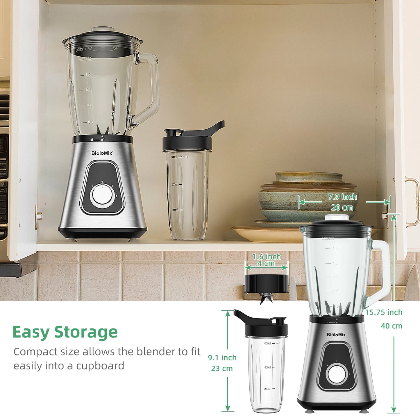 MixNJuice 1300W Smoothie Blender – Personal & Family Use