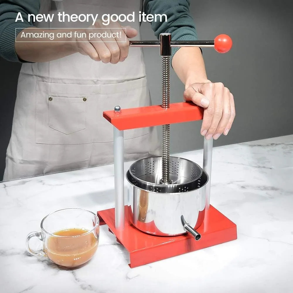 MixNJuice Manual Fruit & Wine Press – 1.6 Gal Stainless Steel