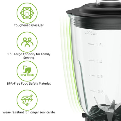 MixNJuice 1300W Smoothie Blender – Personal & Family Use